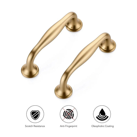 20 Pack 3 Inch Champagne Bronze Kitchen Cabinet Handles Solid Zinc Alloy Cabinet Pulls with scratch resistance and oleophobic coating.