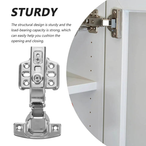 Beefy Heavy Duty Stainless Steel Self Closing Cabinet Door Hinges For Kitchen Cupboards With Buffer Action And High Load Capacity Rust Resistant Hardware 12 Pack Donfamds Premium Grade Cupboard Hardware For Smooth Soft Close And Easy Install installed on cabinet door.