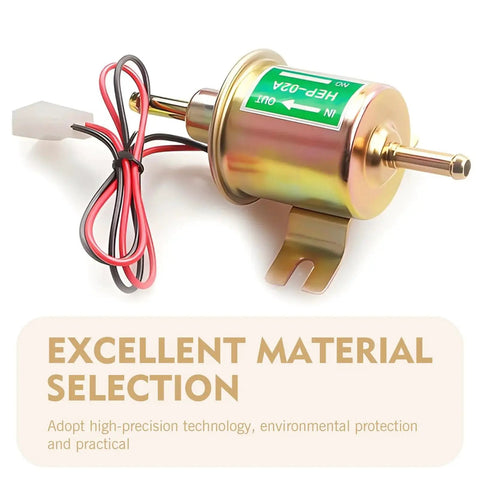 12V Inline Electric Fuel Pump Low Pressure For Cars Trucks Boats Carburetors Lawn Mowers And Generators Copper Clad Metal Build 3 To 5 PSI Output 80 To 100 LPH Flow Durable Mounting With Six Point Seven Centimeter Spacing And 0.8 Centimeter Inlet Outlet