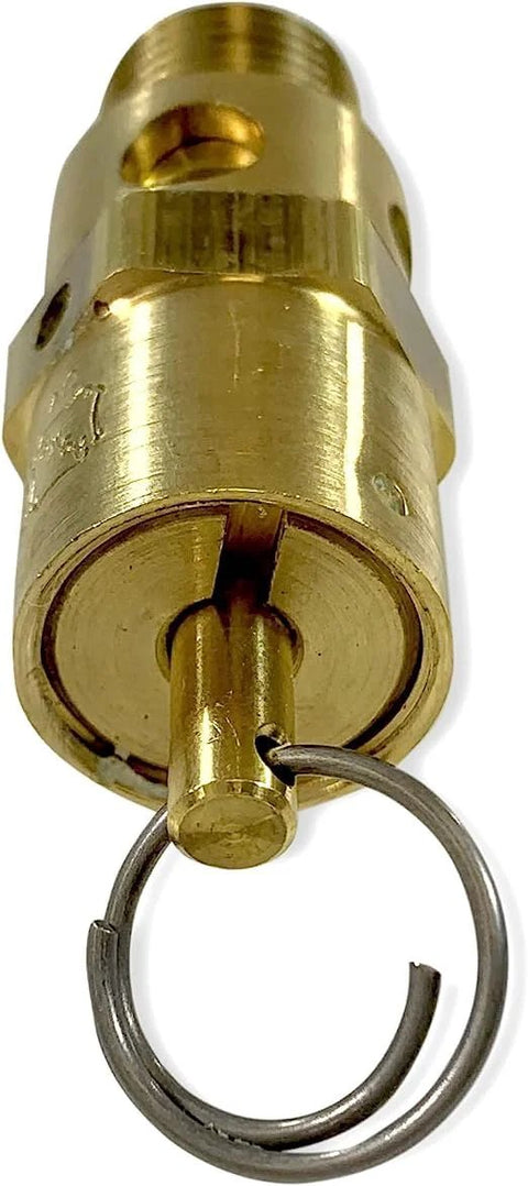 Brass replacement industrial hard-seat safety pressure relief valve, 1/4 NPT, USA made for Ingersoll Rand.