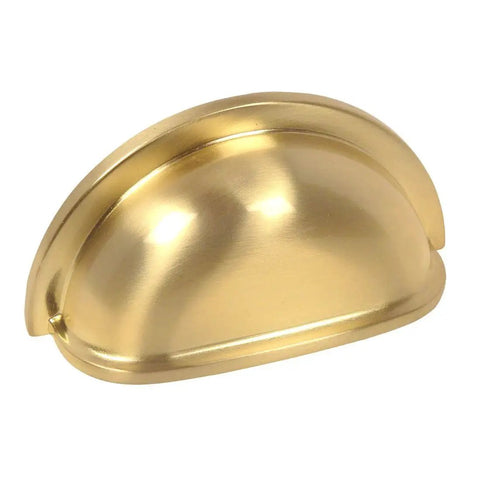 10 Pack Gold Cabinet Hardware Bin Cup Drawer Pulls With 3 Inch Hole Centers, 3-1/2 Inch Overall Length, 1-5/8 Inch Width