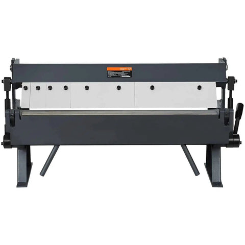 Front view of 24 Inch Box And Pan Brake Metal Bender 0 To 130 Degree Sheet Metal Tool Portable Bend Press for 14 gauge aluminum