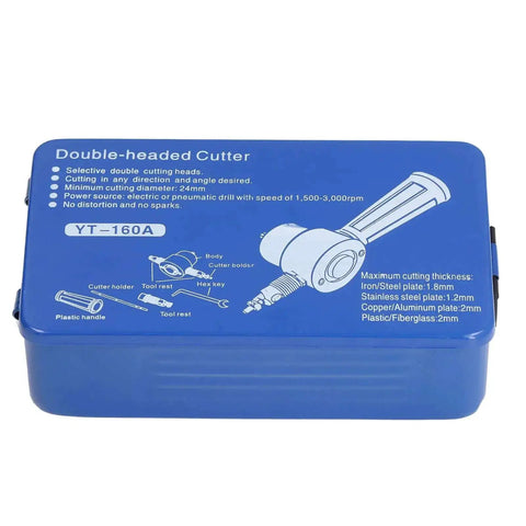 Heavy Duty Pro Grade Double Head Sheet Metal Nibbler Drill Attachment Kit For Cutting Stainless Steel Iron Aluminum Copper Plates