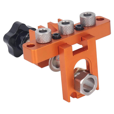 3 In 1 Doweling Jig Kit With Pro Grade Aluminum Alloy Construction Anodized Finish Drilling Locator Puncher And Auxiliary Punching Plate For Precise Woodworking And Furniture Assembly, side view