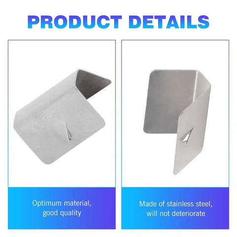 Close-up of 12 Pack Windshield Rain Deflector Clips For Stable Glass Channel Retainers Stainless Steel Construction