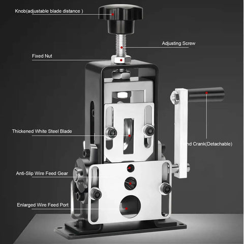 Drill Powered Manual Wire Stripping Machine For 0.06 To 1 Inch Wires, Scrap Copper Wire Stripper with Hand Crank and Replacement Blades