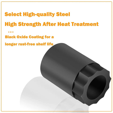 60mm Differential Pinion Lock Nut Tool For ATV Maintenance CNC-machined black steel cylinder
