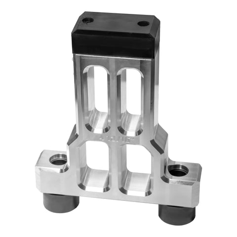 Skeleton Transom Saver for Yamaha Outboards Four and Thirteen Sixteenths Inch Trim Rod Spacing, aluminum mount front view
