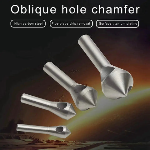 Versatile 4 Piece Countersink Chamfer Tool Set for Metal Wood and Plastic with HSS 4241 Bits and 90 Degree Point