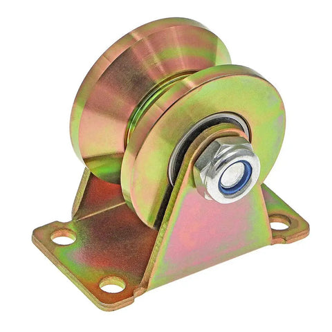 Beefy 2 Inch V Groove Wheel Set With Bracket For Industrial Machines And Sliding Gates Heavy Duty Rigid Casters 1250 Lb Capacity