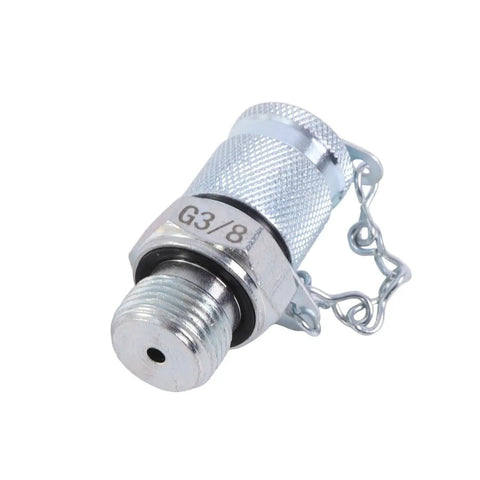 Close-up of galvanized carbon steel hydraulic test connector from 10 Pcs Hydraulic Test Connector Tee Fittings Kit For Excavators And Construction Machinery SINOCMP
