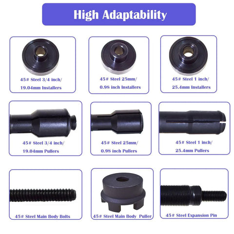 Motorcycle Wheel Bearing Removal And Installation Kit For Harley-Davidson Three Quarters Inch, 1 Inch, And 25mm Bearings components