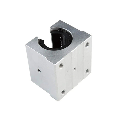 Close-up of a SBR20UU bearing block from the Pro Grade Linear Guide Rail Kit SBR20 SBR16 SBR12 With Two Rails And Four SBR20UU SBR16UU SB12UU Bearing Blocks For CNC Machines 1200mm Bundle High Precision Smooth Linear Motion For DIY CNC Router And Milling