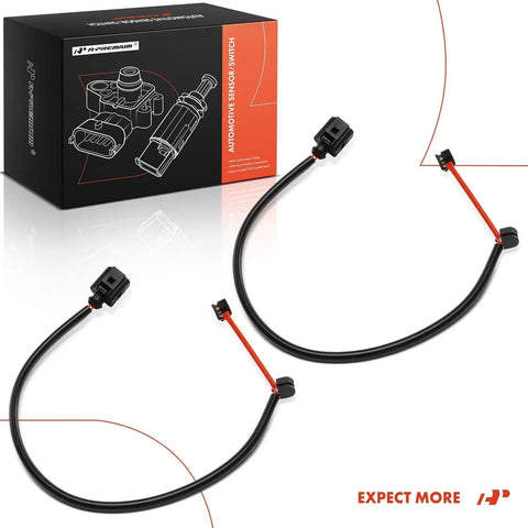 A-Premium front brake pad wear sensor pair with wiring for Porsche Cayenne 2019–2024, 2‑pc set