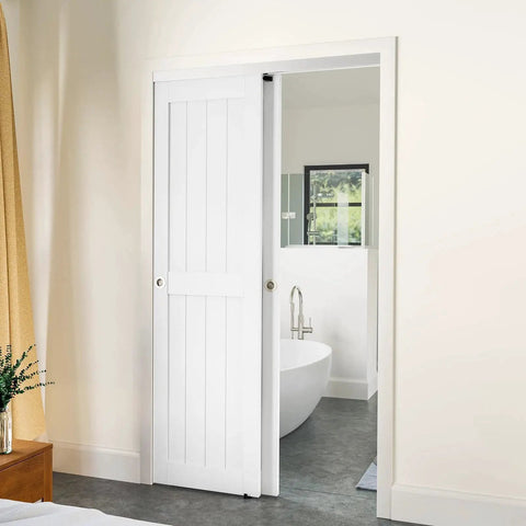 Installed Bypass Sliding Door Hardware Kit For Cabinets And Closets Aluminum Alloy With Finger Pull 2 Door System hidden design