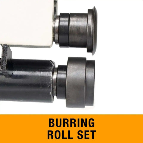 Burring roll set for Manual Bead Roller For Metalworking, 7 Inch Throat, 22 Gauge Mild Steel showing two forming rolls