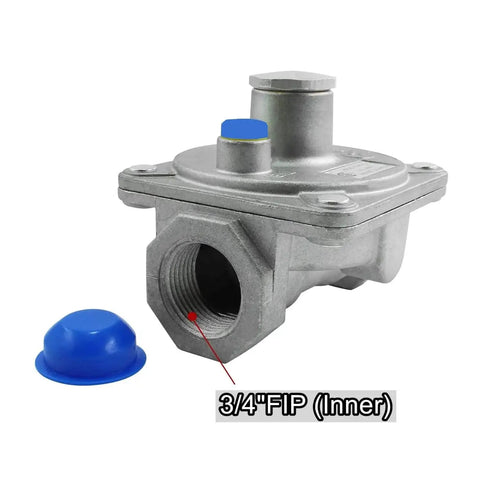 Natural Gas Pressure Regulator For Grill And Stove Lines With Three Quarter Inch FNPT Inlet, One Half Psi Inlet Pressure