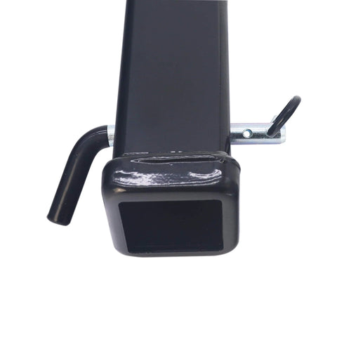 Built To Last Zinc Plated Steel Trailer Hitch Pin And Clip Set One Half Inch Diameter Fits Class One And Class Two Hitches Vinyl Coated Head For Extra Durability Four Pack For Easy Replacements shown installed in hitch receiver