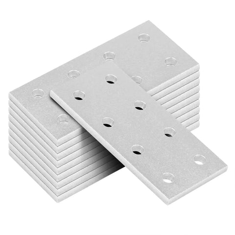 10 Pack Flat Joining Plates For 2020 2040 T Slot Aluminum Profiles, 8 Hole Rectangle Plate For 20 Series, stack view