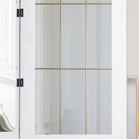 Side view of door with installed Adjustable Torque Hinges Set 10 Pack GTILE 43x36mm Position Control Door Hinges in Black.