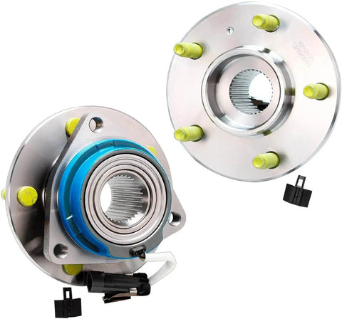 2 Front Wheel Hub & Bearing Kit with 2 Outer Tie Rods for FWD Buick LeSabre Lucerne Park Avenue Riviera Cadillac DTS DeVille