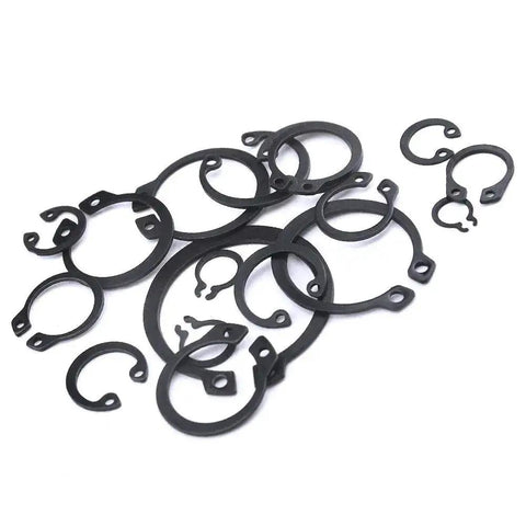 225Pcs 18 Sizes Alloy Steel Circlip Snap Ring External Retaining Clamps Ring Washer Assortment Kit 6 To 32mm Black Built Tough Rust Resistant Fastener DIY Friendly Must Have