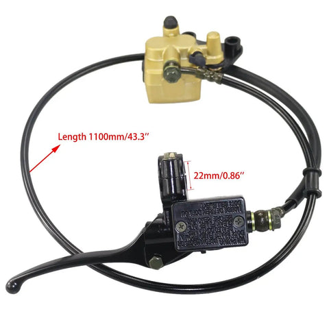 Front Disc Hydraulic Brake Master Cylinder Caliper Assembly With 190mm Rotor And Brake Pads Kit for 50cc through 125cc Chinese dirt bikes.