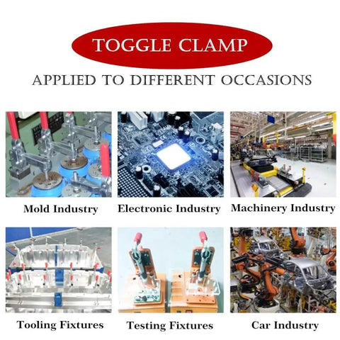 Heavy Duty Push Pull Toggle Clamp 2 Pack With 500 Lbs Holding Capacity And 32mm Stroke, applicable to various industries.