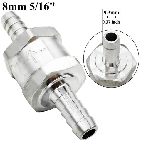 8mm ID Fuel Non Return One Way Check Valve For Gasoline Diesel Oil And Water Aluminum Alloy Auto Accessory Durable High Temperature Design Perfect For Fuel Lines Long Lasting Convenience 12 Month Warranty