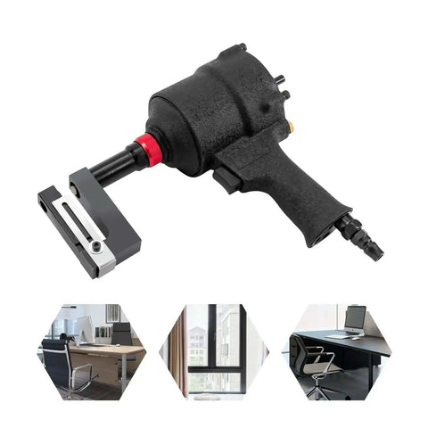 Industrial 8mm Air Hole Punch Tool for Metal Sheets with Beefy Aluminum Alloy Build, featuring adjustable margin and 360° rotation.