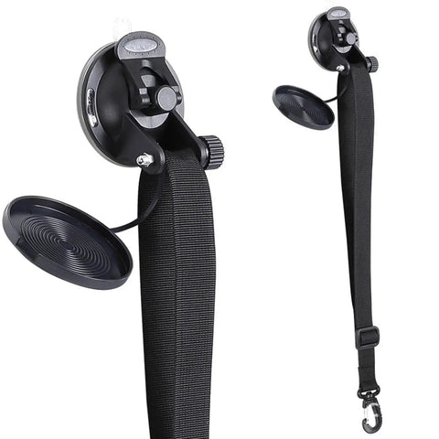 Heavy Duty Suction Cup Hook Anchor For Camping And Tents Easy To Install Multifunctional Tent Accessory Car Tent Suction Cup Holds Up To 10 Kg On Smooth Surfaces Ideal For Awnings And Hanging Items Durable And Reliable, shown with black strap and hook