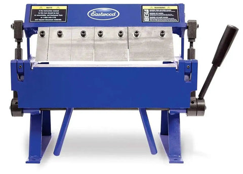Front view of 12 Inch Box And Pan Sheet Metal Brake With Five Adjustable Fingers for precise bends in 20 gauge steel and 16 gauge aluminum