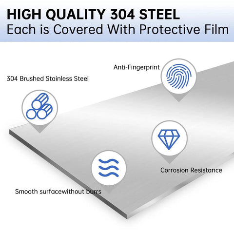 10 Pcs 304 Stainless Steel Strips 12 Inch By 2 Inch By 0.02 Inch Thick Brushed Go-To Gap Filler Shim Stock For Kitchen Gap Filling DIY