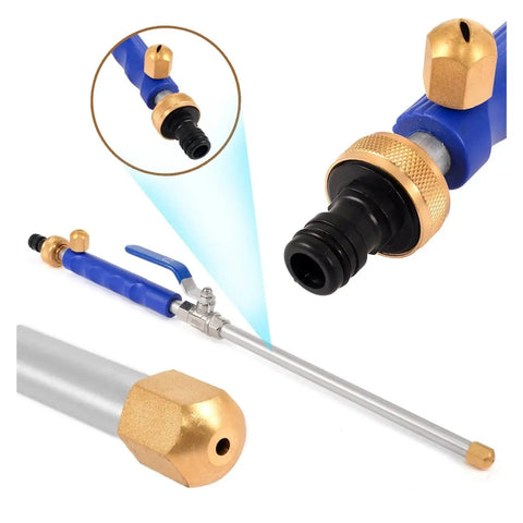 Submersible Pump With Ultra Quiet Operation And High Pressure Garden Washer System spray wand nozzle close-up showing gold connectors