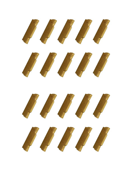 Pack of 20 grooving cutoff carbide inserts MGMN300 3mm thick 5.5mm width 21mm length for CNC turning with CVD yellow coating.