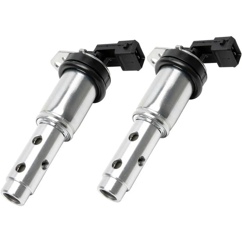 Vanos Solenoid Oil Control Valve Set Two Pack For BMW Engine Timing Replacement, metal construction, front view