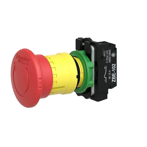 Red 22mm Emergency Stop Push Button Plastic Maintained Push Turn To Release Panel Mount Heavy Duty Safety Switch IP66