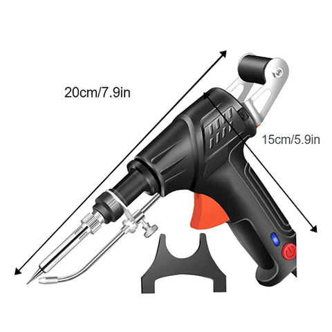 Black 60W soldering gun from Internally Heated 8 Piece Welding Tool Set With 60W Soldering Iron And Soldering Gun Ceramic Heating
