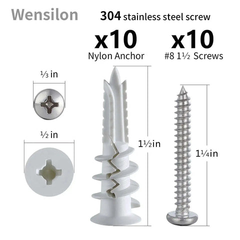 Self Drilling Drywall Anchors Assortment Kit For Concrete And Sheetrock 182 Pcs Heavy Duty Wall Anchors Includes 304 Stainless Steel Screw