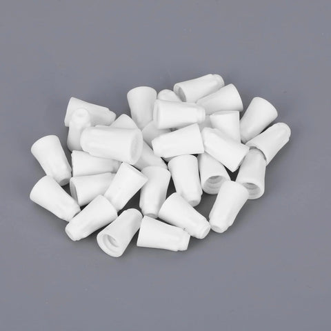 Ceramic wire connectors, white insulated porcelain butt caps, 30 pcs
