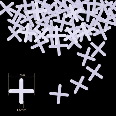 Wide Tile Spacers And Levelers 1/16 Inch Pack Of 500 For Ceramic Tile And Stone shown spread out for detailed view