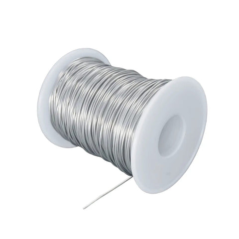 18 Gauge 304 Stainless Steel Wire 100 Ft For Jewelry Making And Craft Projects Rustproof Annealed Soft Wire displayed on a spool.