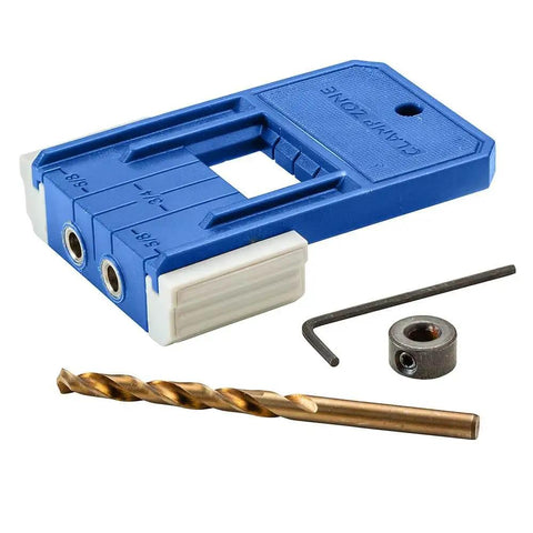 Quarter Inch Doweling Jig Kit With Bit And Stop Collar, Built Tough In Glass Reinforced Nylon Drill Guide For Real Deal Alignment