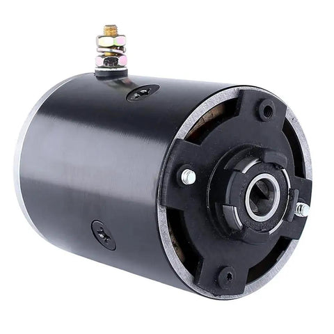 Side view of 12V DC Hydraulic Pump Motor For RV Leveler System Iskra 11-212-440 11-212-598 with slotted shaft