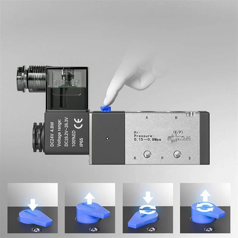 12 Volt One Eighth Inch Solenoid Valve, 3 Way Pneumatic Air Control Valve for Electric Gas Systems, Magnetic Valve with Aluminum Body