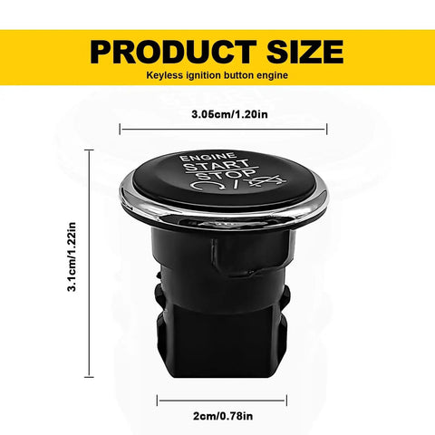 Keyless Start Ignition Push Button Switch For Chrysler Jeep Commander Grand Cherokee Dodge Challenger Durango Charger Town And Country Grand Caravan Replacement 1FU931X9AC 33370101 Direct Fit Easy Install with size dimensions