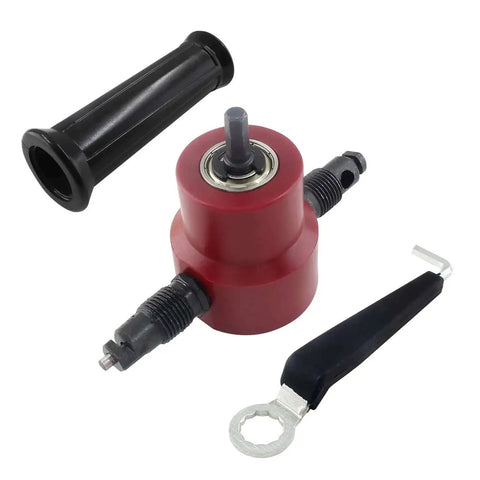 Double Head Sheet Metal Nibbler Cutter Drill Attachment For Iron, Stainless Steel, Aluminum, Plastic, And Plywood