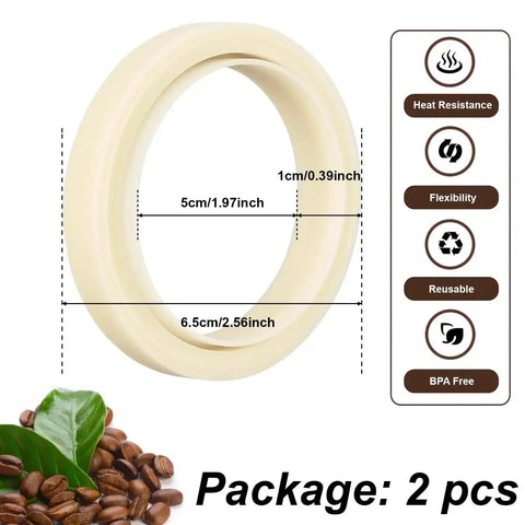 54Mm Silicone Steam Ring For Espresso Machines Barista Grade Grouphead Gasket Replacement Compatible With Breville And Sage Models 878 870 860 880 810 840 450 500 And 875 BPA Free Heat Resistant shown with size dimensions and features
