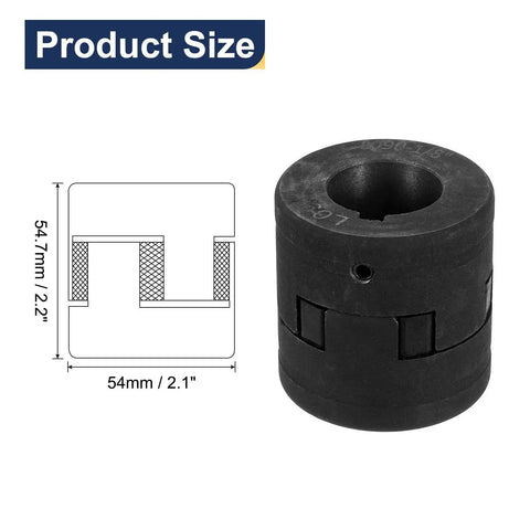 Flexible 3 Piece L Jaw Coupling Set With Buna NBR Rubber Spider For Log Splitter And Hybrid Equipment 1 1/8 Inch Bore diagram