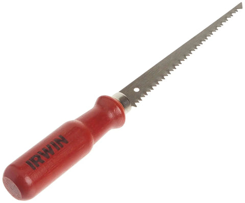 Rugged Drywall Jab Saw With Rigid Blade Bi Ground Teeth And Hardwood Handle For Fast Rough Cuts In Drywall HVAC Plumbing And Electrical Openings By IRWIN Tools.